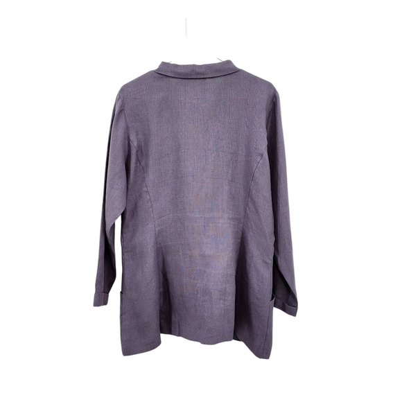 Taylor G Women's Linen Vintage Button Front Lagenlook Shirt - M - Picture 7 of 7